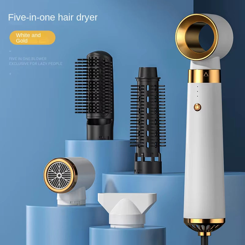 Multifunction Hair Dryer 5 in 1 Hot Air Comb Automatic Curling Rod Straight Hair Comb Hair Dryer Salon Style Tool Fast Dry