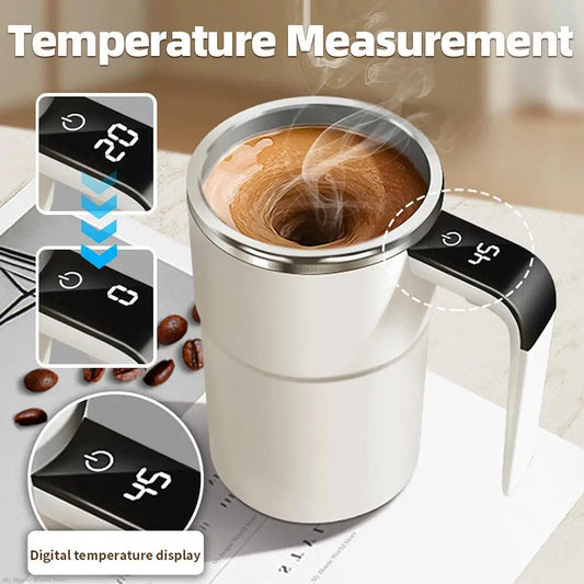 Automatic Stirring Cup Rechargeable Portable Coffee Electric Stirring Stainless Steel Mixer Rotating Magnetic Self Stirring Mugs