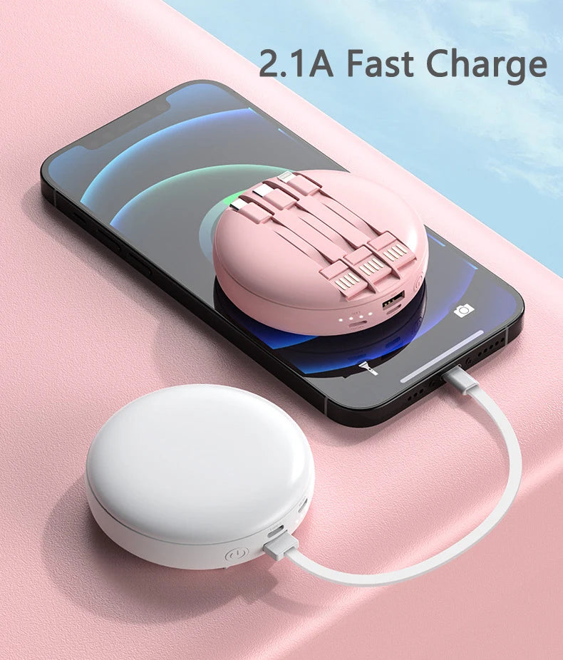 20000Mah Mini Power Bank with Makeup Mirror Portable Charger Powerbank for Iphone Samsung Huawei Xiaomi External Spare Battery